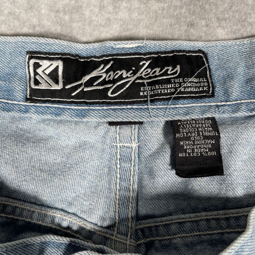 Vintage Y2K Karl Kani Jean Shorts 54 Baggy Wide Leg Jorts Blue Denim Hip Hop - Picture 4 of 12